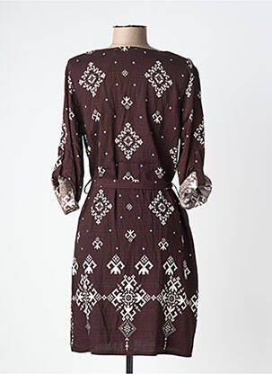 Rochie scurtă mâneci lungi mâneci lungi maro MAELLE femeie