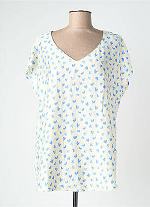 Top imprimeu fantezie mâneci scurte alb CHRISTY femme