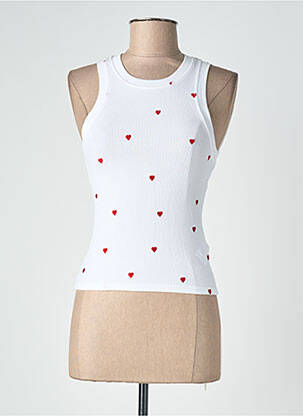 Top croială cambrată fără mâneci alb TIFFOSI femme