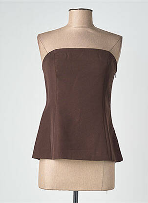 Top elasticitate fără mâneci maro DROLE DE COPINE femme