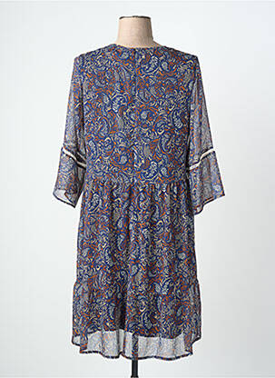 Rochie midi imprimeu fantezie mâneci lungi albastru MERI & ESCA femeie