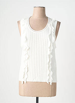 Top croială cambrată fără mâneci alb TIFFOSI femme