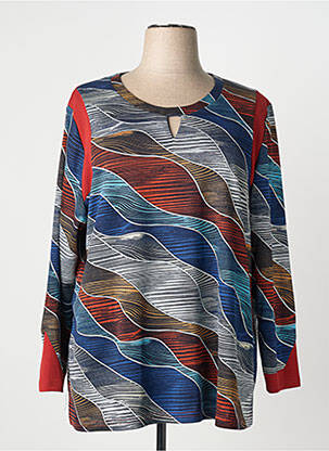 Pulover guler rotund mâneci lungi albastru FRANCE RIVOIRE femme