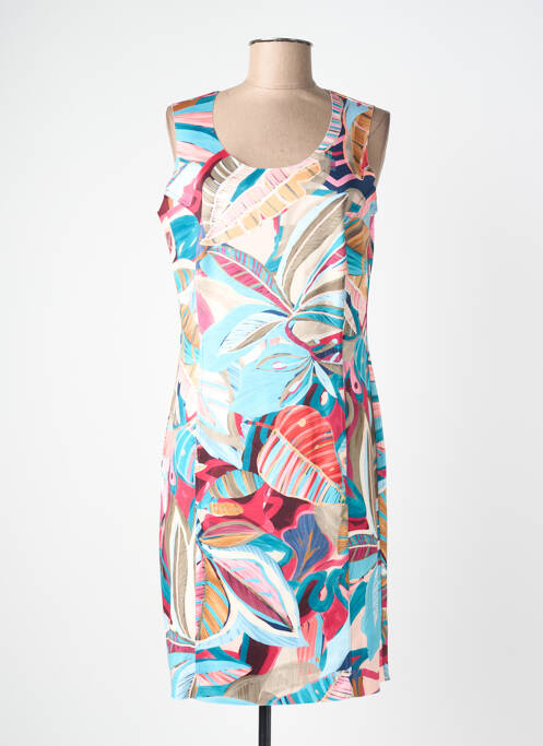 Rochie midi imprimeu fantezie fără mâneci albastru FRANCE RIVOIRE femme