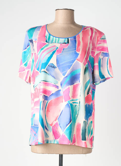 Tricou imprimeu fantezie mâneci scurte albastru GENUINE femme