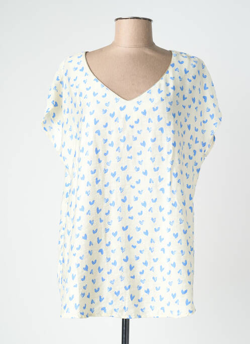 Top imprimeu fantezie mâneci scurte alb CHRISTY femme