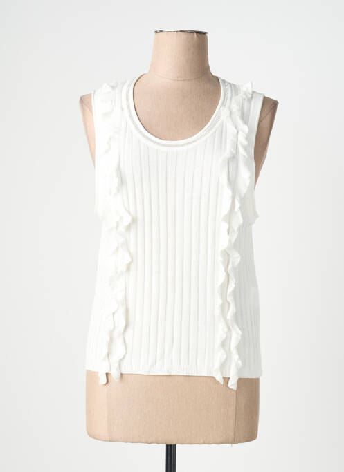 Top croială cambrată fără mâneci alb TIFFOSI femme