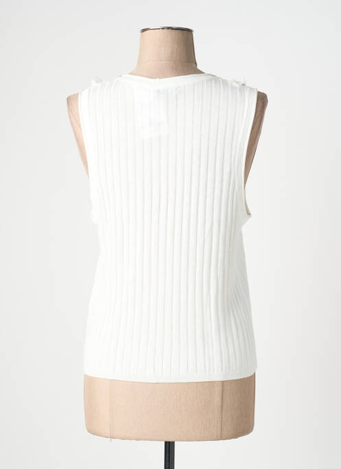 Top croială cambrată fără mâneci alb TIFFOSI femme