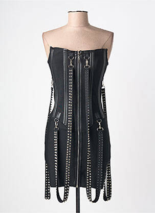 Rochie scurtă fără mâneci fără mâneci negru F & P femeie