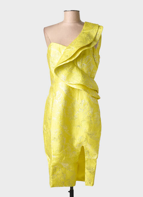 Rochie midi imprimeu fantezie fără mâneci galben F & P femme
