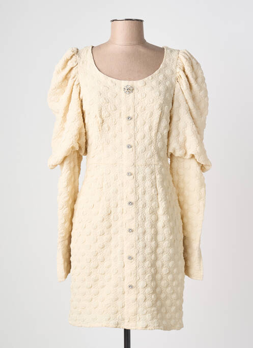 Rochie scurtă închidere cu fermoar la spate mâneci lungi bej JUS DE POM femme