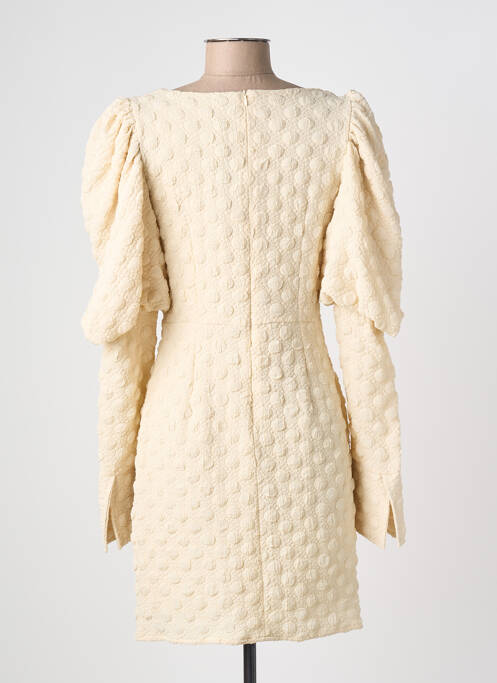 Rochie scurtă închidere cu fermoar la spate mâneci lungi bej JUS DE POM femme