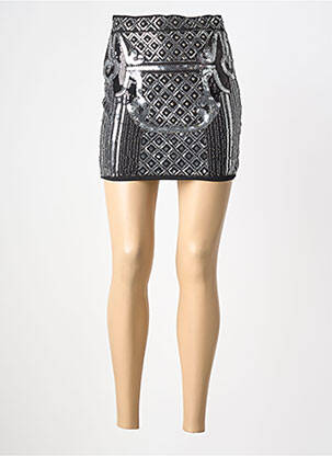 Fustă scurtă talie elastică argintiu REALTY femme