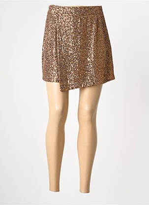 Fustă scurtă închidere cu fermoar lateral maro MARYLEY femme