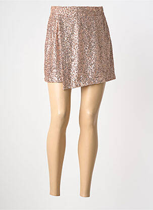 Fustă scurtă închidere cu fermoar lateral bej MARYLEY femme