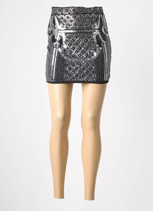 Fustă scurtă talie elastică argintiu REALTY femme