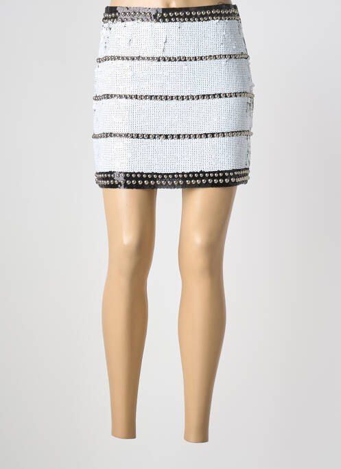 Fustă scurtă talie elastică alb REALTY femme