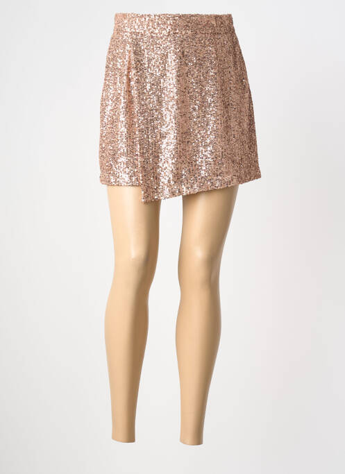 Fustă scurtă închidere cu fermoar lateral bej MARYLEY femme