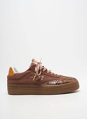 Adidași țesătură țesătură cu sclipici toc plat până la 3 cm maro CHICMUSE femeie