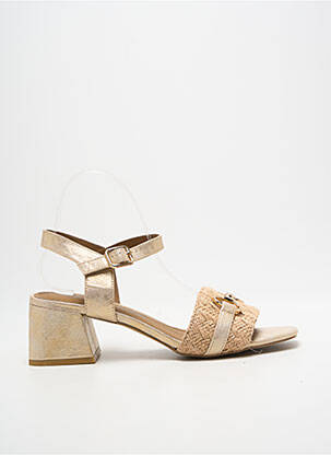 Sandale/pantofi decupați țesătură satinată toc de 4 la 6 cm auriu CHATTAWAK femme