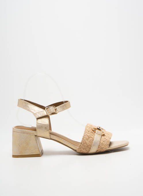 Sandale/pantofi decupați țesătură satinată toc de 4 la 6 cm auriu CHATTAWAK femme