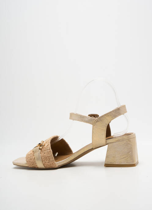 Sandale/pantofi decupați țesătură satinată toc de 4 la 6 cm auriu CHATTAWAK femme