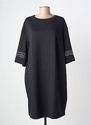 Rochie midi mâneci 3/4 mâneci 3/4 negru MAT. femeie