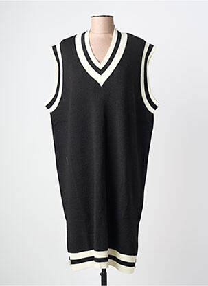 Rochie pulover croială dreaptă mâneci scurte negru MAT. femeie