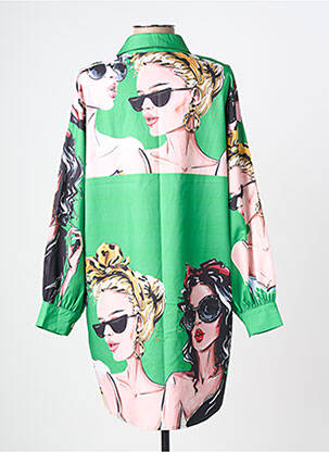 Rochie scurtă mâneci lungi mâneci lungi verde AÏKHA femeie