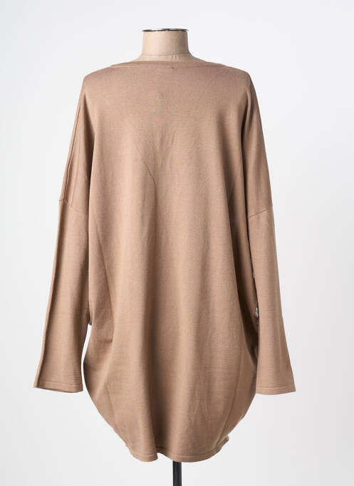 Rochie pulover guler în v mâneci lungi maro MAT. femme