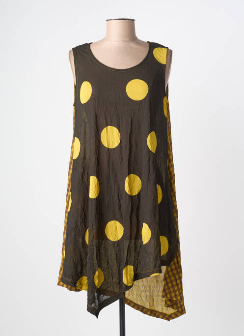 Rochie scurtă fără mâneci fără mâneci galben ALEMBIKA femme