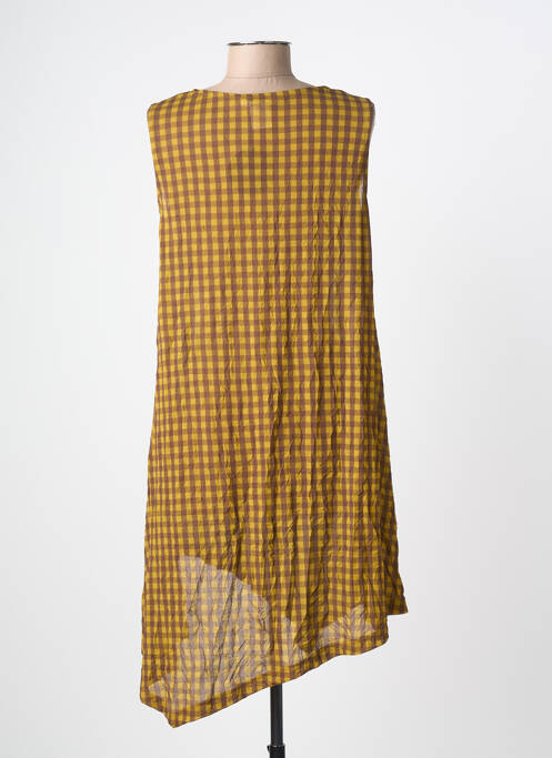 Rochie scurtă fără mâneci fără mâneci galben ALEMBIKA femme