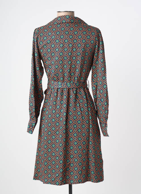 Rochie midi imprimeu fantezie mâneci lungi verde ZIBI LONDON femme