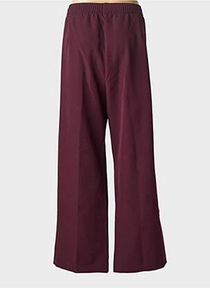 Pantalon larg țesătură poplin mărime normală roșu MAT. femeie