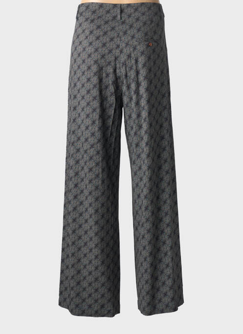 Pantalon larg închidere cu fermoar sub clapetă cu nasturi talie înaltă gri ZILCH femme