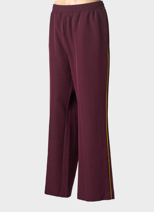 Pantalon larg țesătură poplin mărime normală roșu MAT. femme