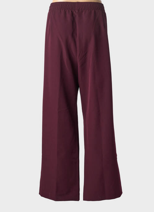 Pantalon larg țesătură poplin mărime normală roșu MAT. femme