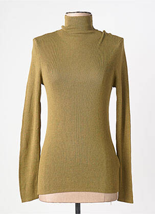 Pulover cu guler înalt croială cambrată mâneci lungi verde YAYA femme