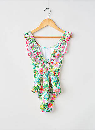 Costum de baie dintr-o singură piesă imprimeu fantezie verde LAGON BLEU fată