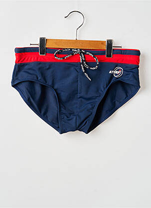 Slip de baie închidere cu legături de legat albastru ATHENA homme