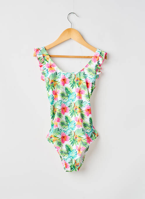 Costum de baie dintr-o singură piesă imprimeu fantezie verde LAGON BLEU fille