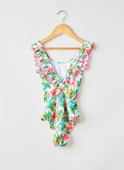 Costum de baie dintr-o singură piesă imprimeu fantezie verde LAGON BLEU fille