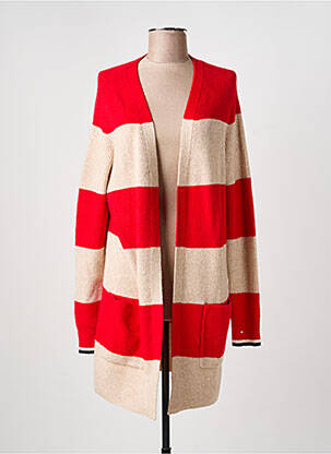 Vestă cu mâneci lungi strânsă pe partea de jos roșu CECIL femme