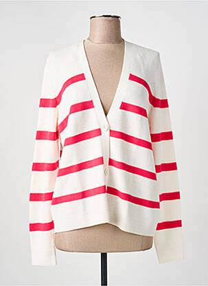 Vestă cu mâneci lungi croială cambrată alb CECIL femme