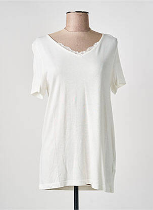 Tricou croială dreaptă mâneci scurte alb STREET ONE femme