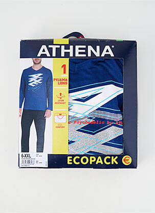 Pijama decolteu în v albastru ATHENA bărbat