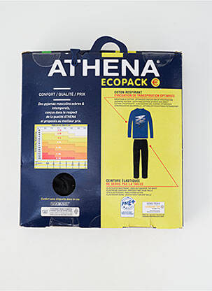 Pijama decolteu în v albastru ATHENA bărbat