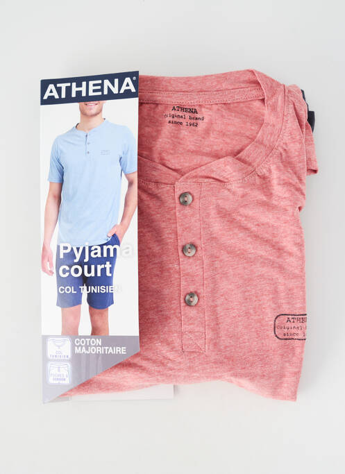 Pijamale scurte mâneci scurte roșu ATHENA homme