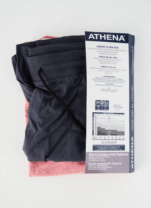 Pijamale scurte mâneci scurte roșu ATHENA homme