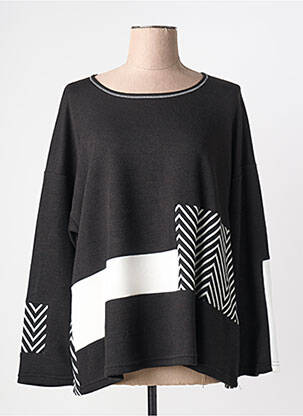 Pulover elasticitate mâneci lungi negru FRANCK ANNA femme